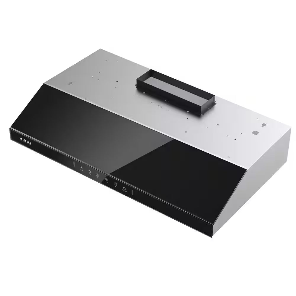 36 In. 900 CFM Ducted under Cabinet Range Hood in Stainless Steel and Black Glass with LED Lights and 2-Mesh Filters