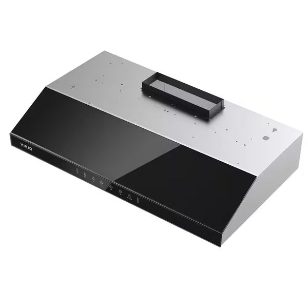 36 In. 900 CFM Ducted under Cabinet Range Hood in Stainless Steel and Black Glass with LED Lights and 2-Mesh Filters