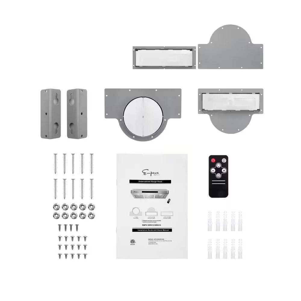 36 In. 500 CFM Ducted under Cabinet Range Hood in Stainless Steel with Light Remote Control