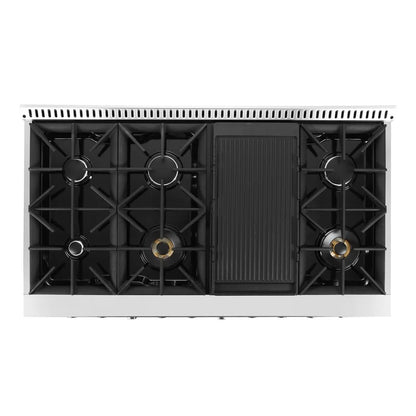 48 In. Vista Collection 6.6 Cu. Ft. Double Oven Gas Range, 8 Burners, LED Panel, Cast Iron Grates, Stainless Steel